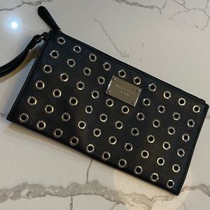 Michael Kors Black Leather Wristlet